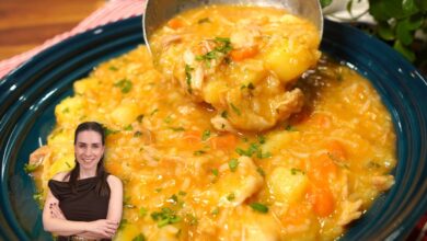 Canja de galinha cremosa com legumes