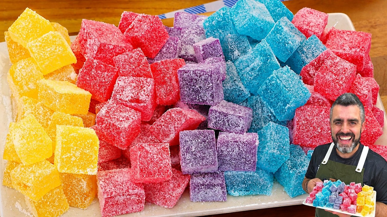 Balas de goma coloridas caseiras