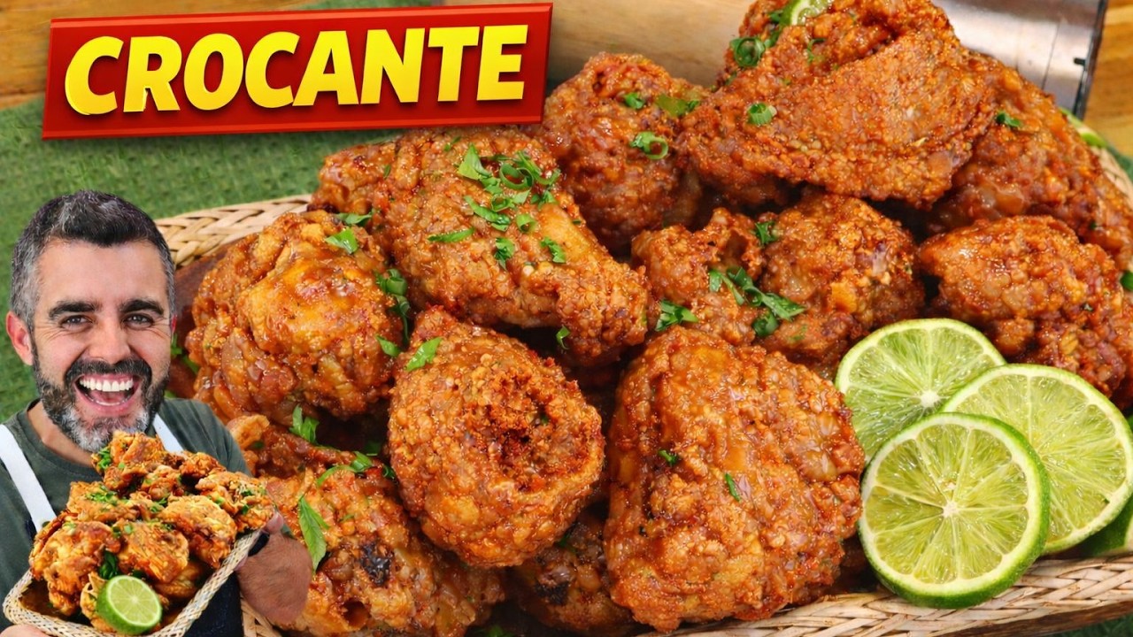 Frango a passarinho crocante e dourado servido em prato