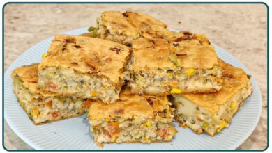 Torta de sardinha pronta para servir