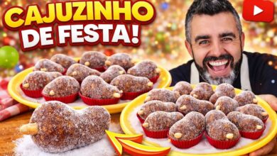 Cajuzinho de festa, doce brasileiro feito com amendoim, leite condensado e chocolate